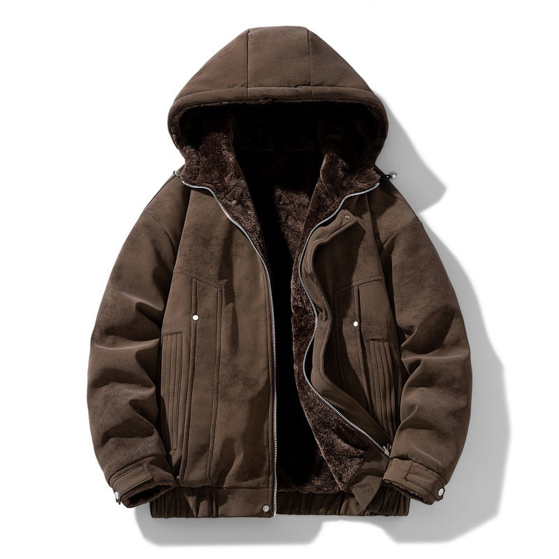 Herenjack met capuchon en teddyvoering
