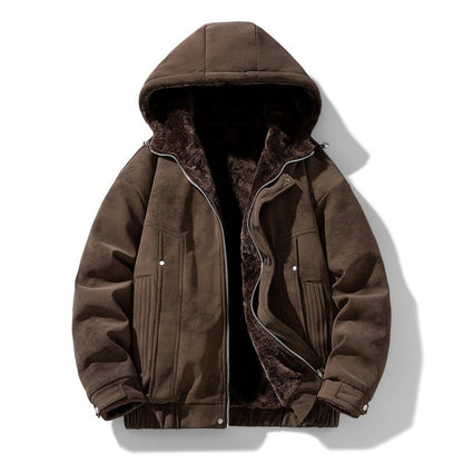 Herenjack met capuchon en teddyvoering