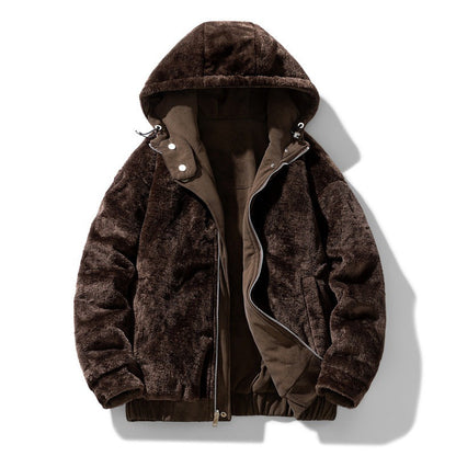 Herenjack met capuchon en teddyvoering