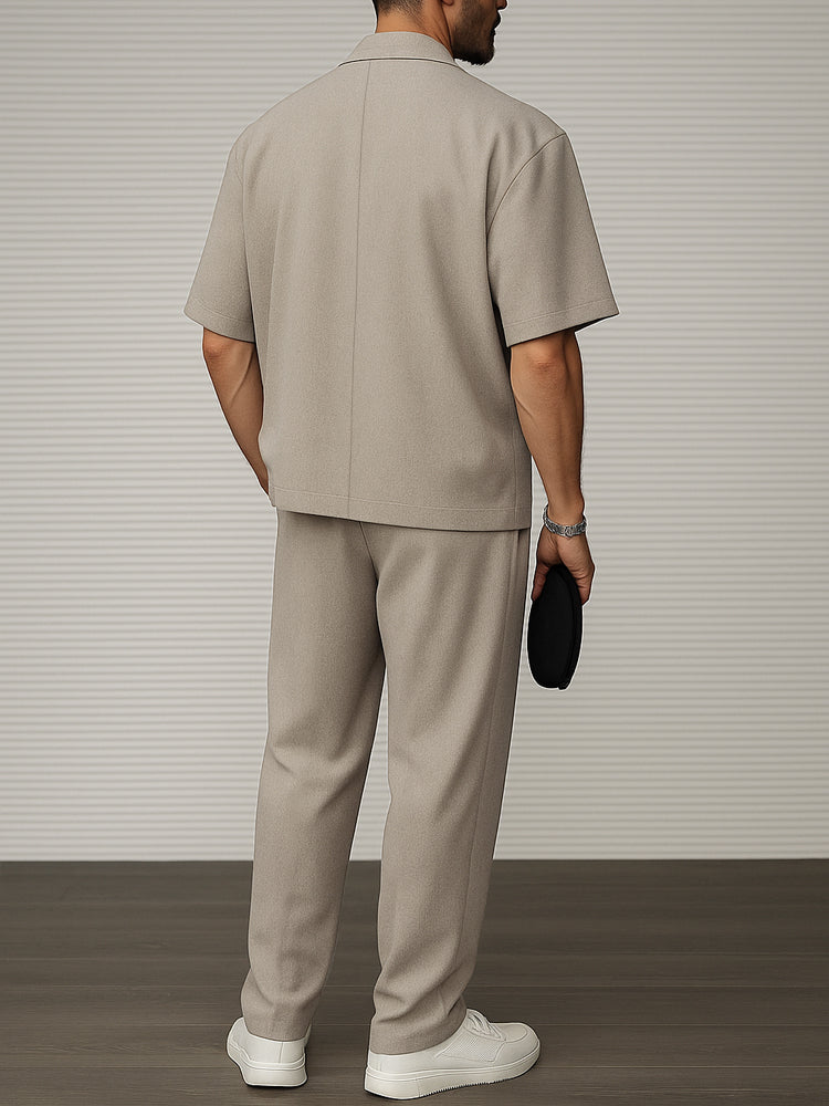 Herenset met blazer met korte mouwen en pantalon