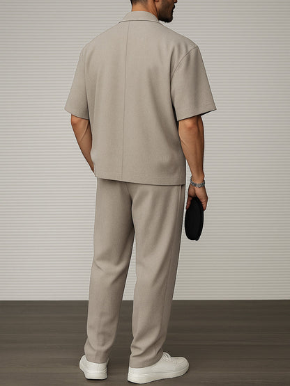 Herenset met blazer met korte mouwen en pantalon