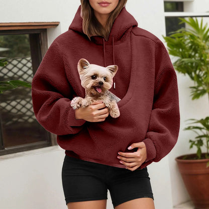 Hoodie voor kattenliefhebbers met kangoeroebuidel voor huisdieren