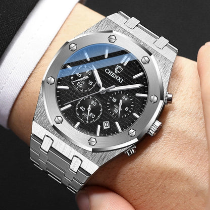 Horloge met ronde wijzerplaat en verstelbare stalen band