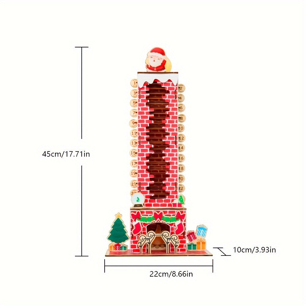 Houten demontabele afteldisplay met de Kerstman