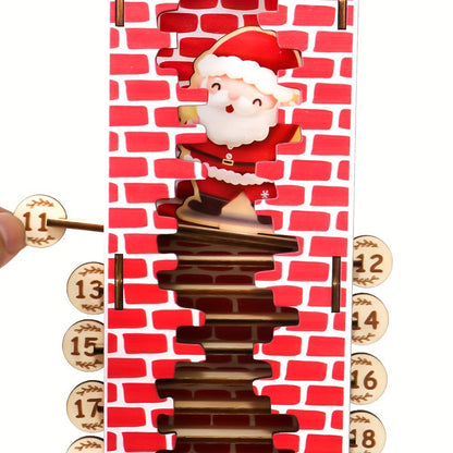 Houten demontabele afteldisplay met de Kerstman