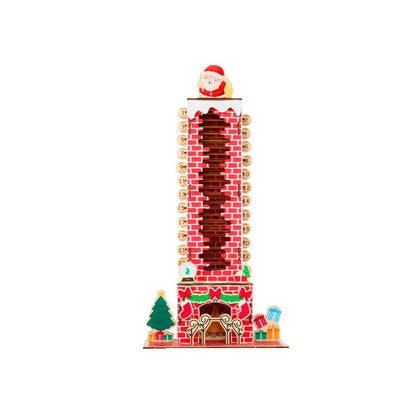Houten demontabele afteldisplay met de Kerstman