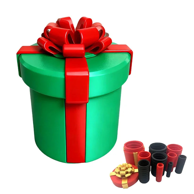 In elkaar geschroefde fopcadeaudoos voor Kerstmis