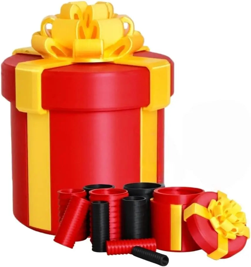 In elkaar geschroefde fopcadeaudoos voor Kerstmis