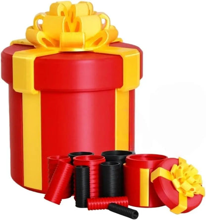 In elkaar geschroefde fopcadeaudoos voor Kerstmis