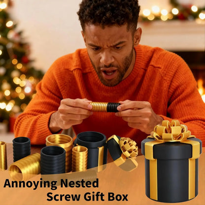 In elkaar geschroefde fopcadeaudoos voor Kerstmis