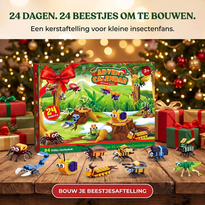 Insecten Adventskalender voor Kinderen, 24 Bouwsels + 2 Geheime Bouwwerken