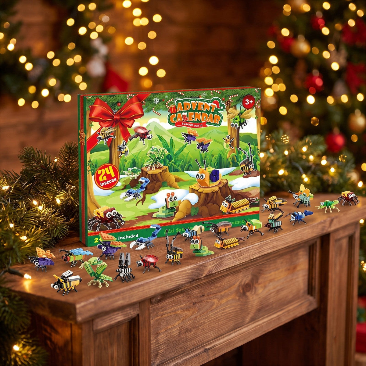 Insecten Adventskalender voor Kinderen, 24 Bouwsels + 2 Geheime Bouwwerken