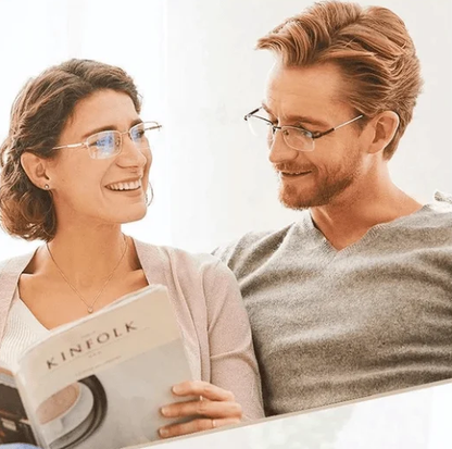 Intelligente leesbril met multifocale glazen - Ultralicht met blauwlichtfilter - Voor dichtbij en veraf - Titanium TR90-montuur