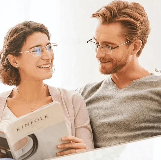 Intelligente leesbril met multifocale glazen - Ultralicht met blauwlichtfilter - Voor dichtbij en veraf - Titanium TR90-montuur