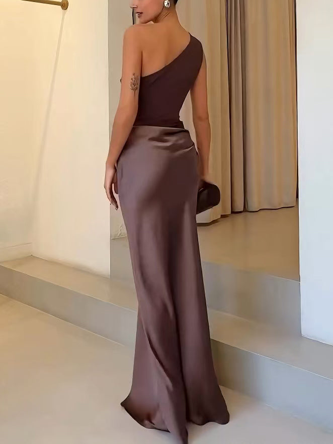 Image of Jacqueline | Dames One Shoulder Avond Maxi Jurk