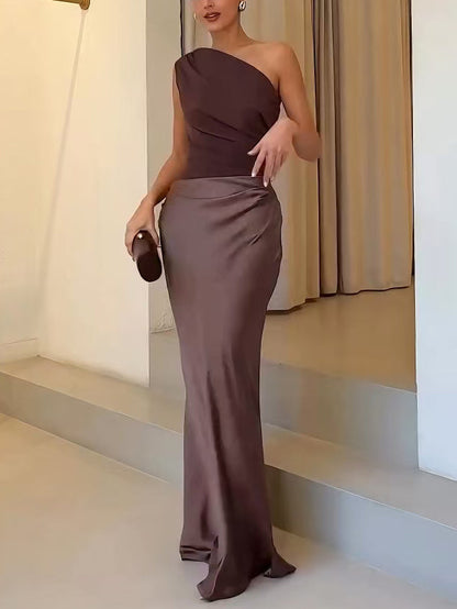 Image of Jacqueline | Dames One Shoulder Avond Maxi Jurk