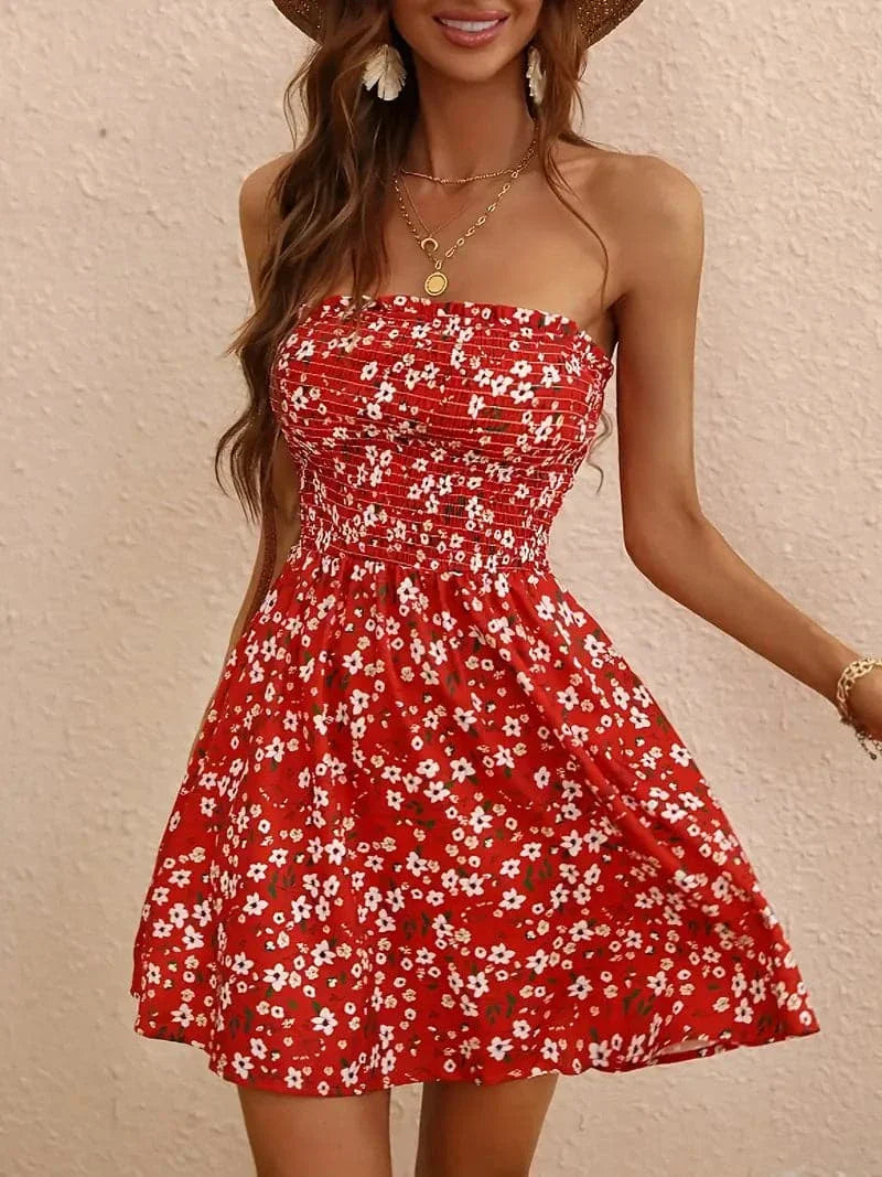 Image of Jannie | Dames Strapless A-lijn Mini Jurk