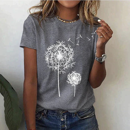 Image of Jannie | Dames T-shirt met Ronde Hals en Print