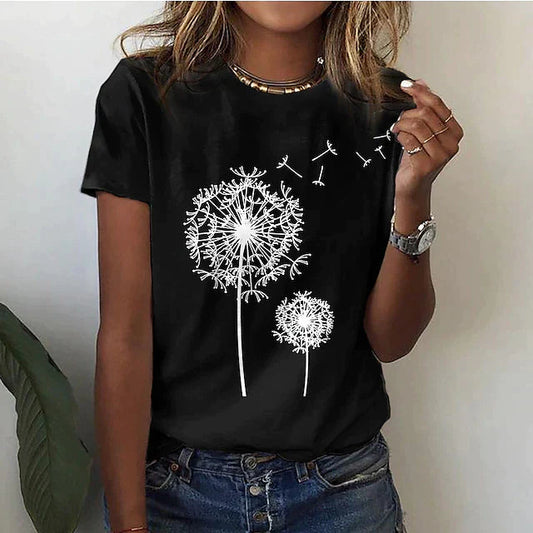 Image of Jannie | Dames T-shirt met Ronde Hals en Print