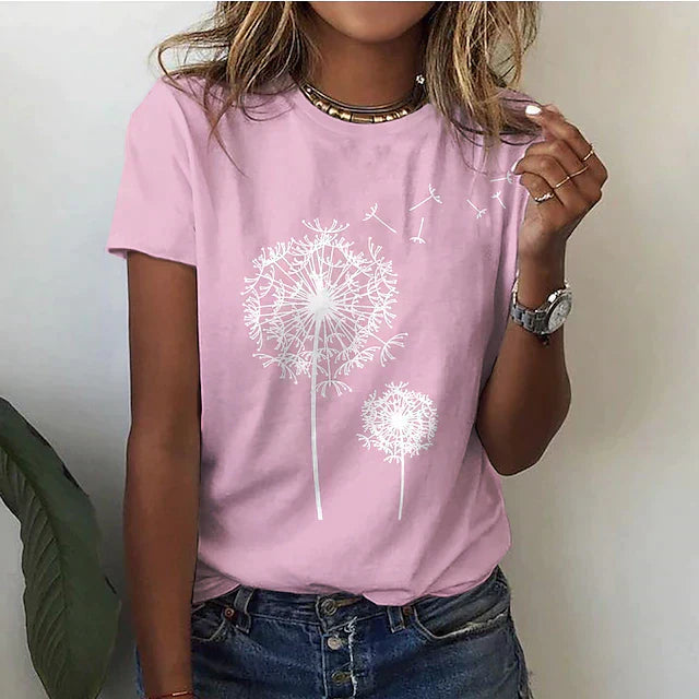 Image of Jannie | Dames T-shirt met Ronde Hals en Print