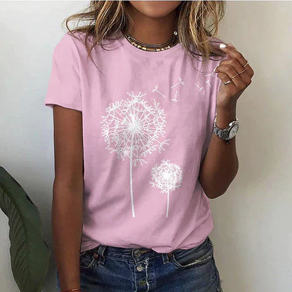 Image of Jannie | Dames T-shirt met Ronde Hals en Print