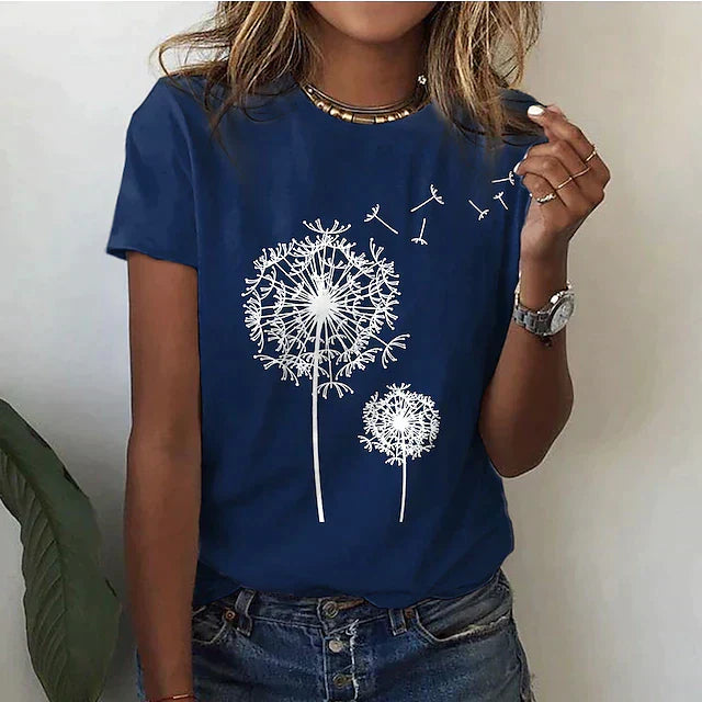 Image of Jannie | Dames T-shirt met Ronde Hals en Print