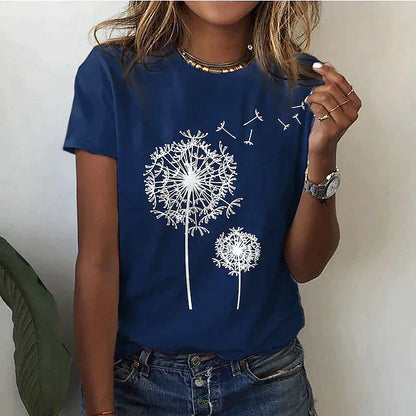 Image of Jannie | Dames T-shirt met Ronde Hals en Print