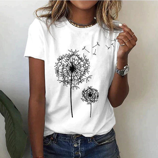 Image of Jannie | Dames T-shirt met Ronde Hals en Print