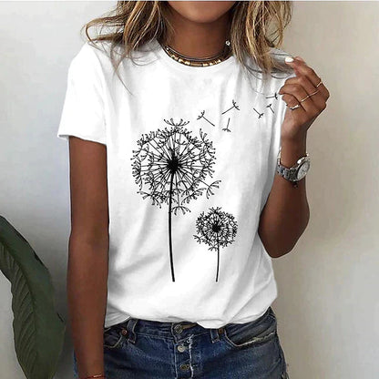 Image of Jannie | Dames T-shirt met Ronde Hals en Print