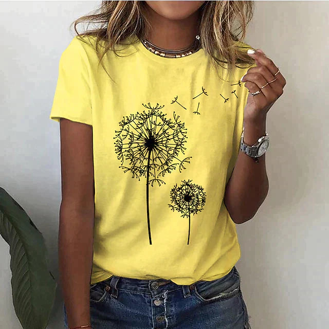 Image of Jannie | Dames T-shirt met Ronde Hals en Print