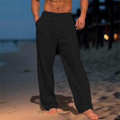 Image of Jens | Heren Broek met Trekkoord, Geplooide Wijde Pijpen