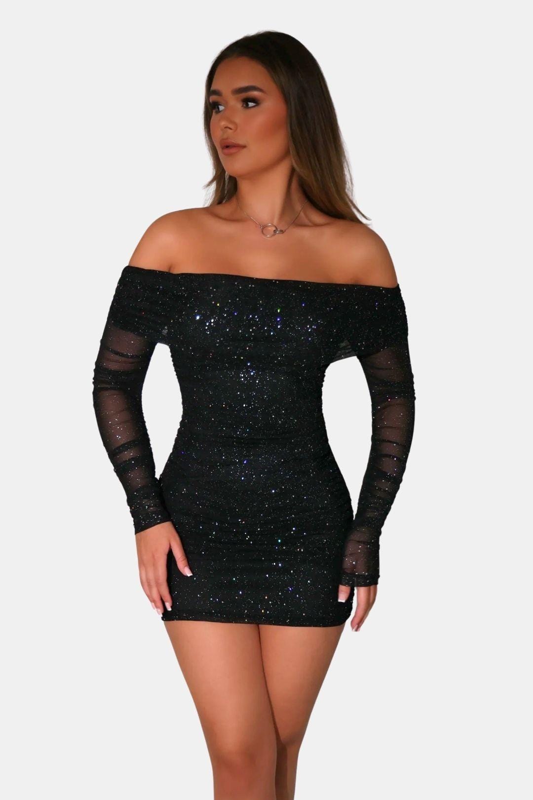 Image of Jessica | Dames Off-Shoulder Bodycon Mini Jurk
