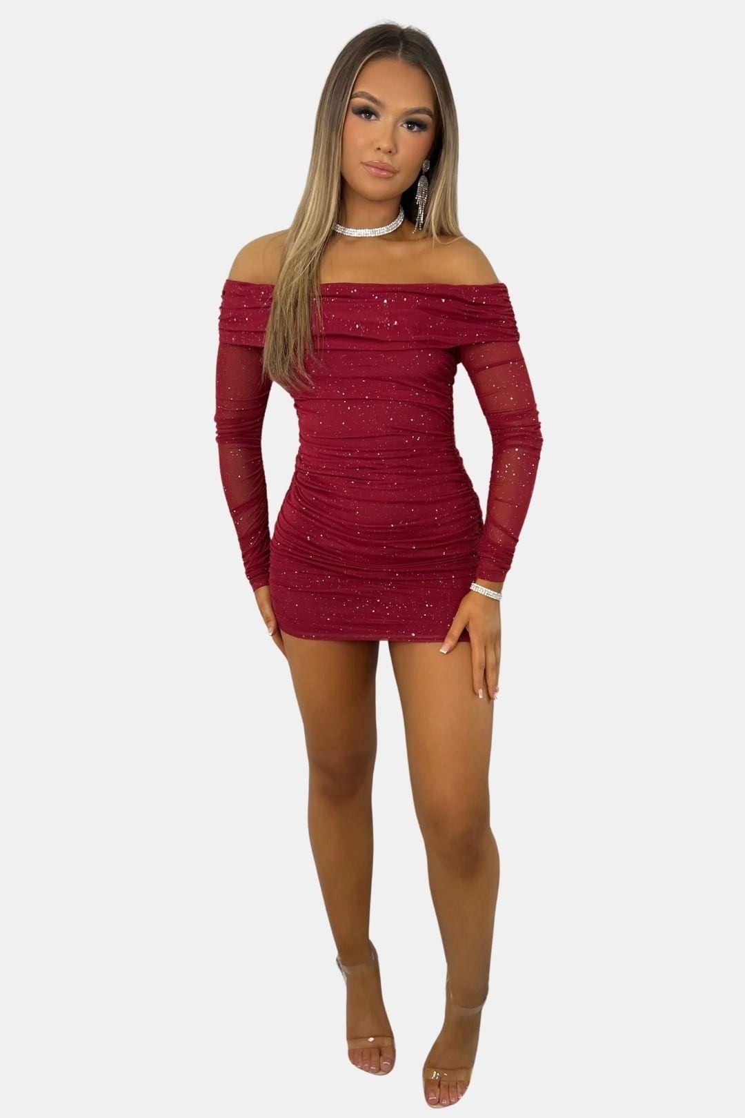 Image of Jessica | Dames Off-Shoulder Bodycon Mini Jurk