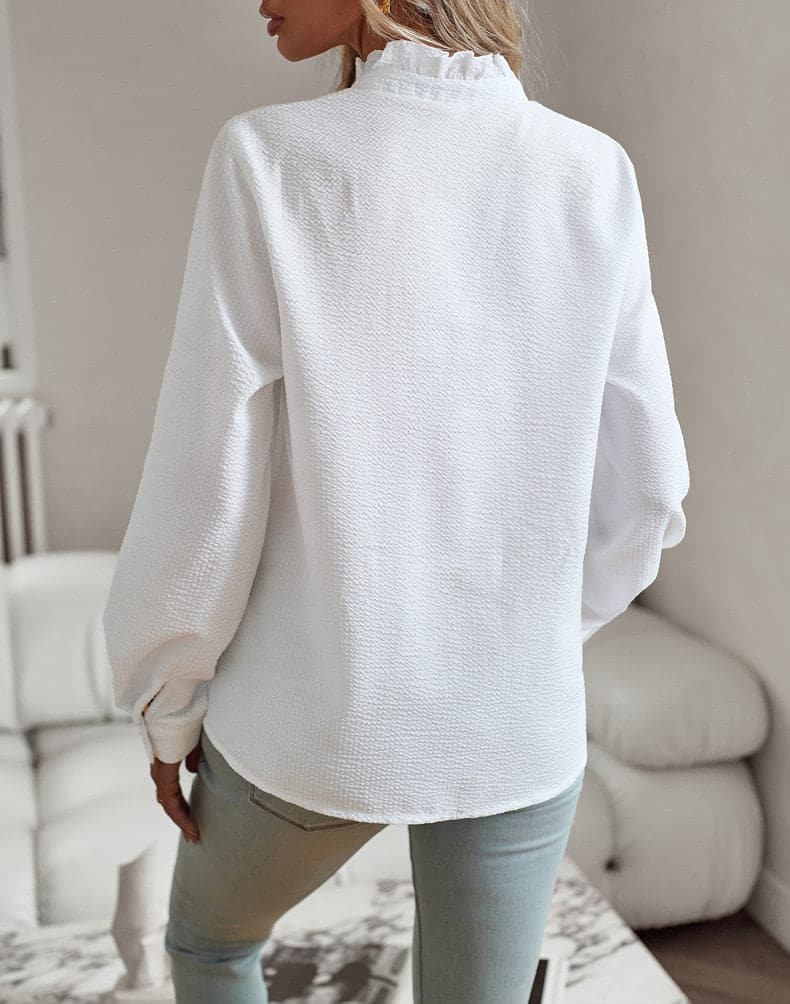 Image of Jill | Dames Blouse met Lange Mouwen en Ruches