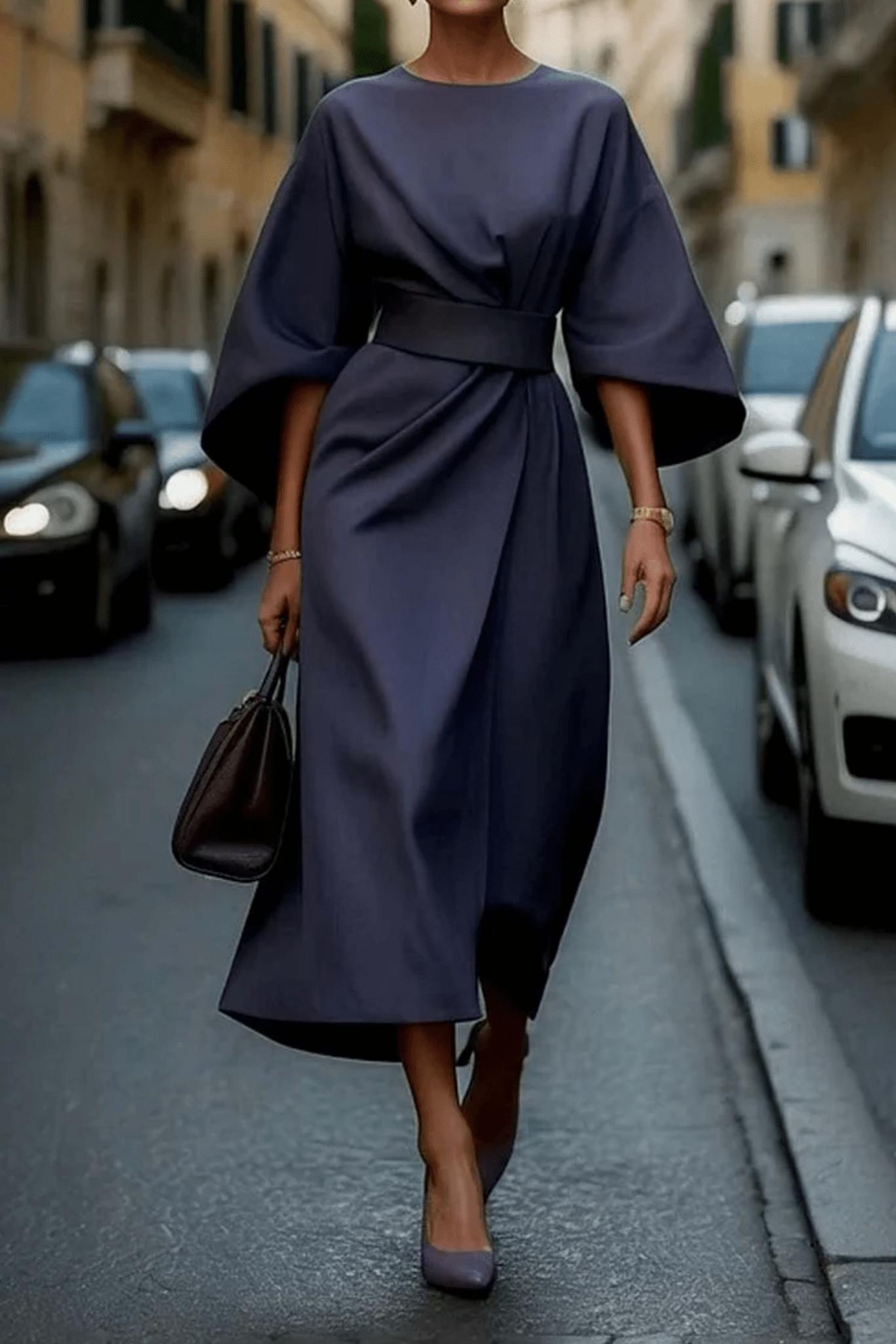 Image of Joan | Dames Riem Wikkel Midi Jurk
