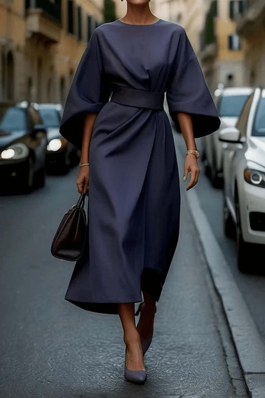 Image of Joan | Dames Riem Wikkel Midi Jurk