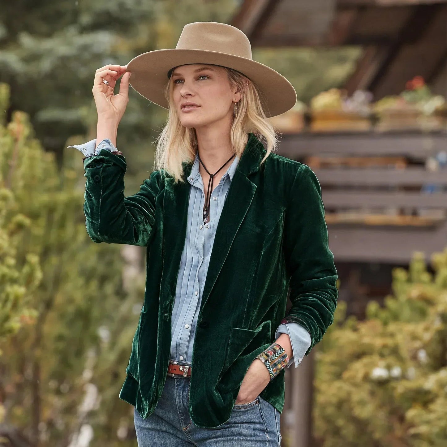 Image of Joan | Dames Single-Breasted Velvet Blazer
