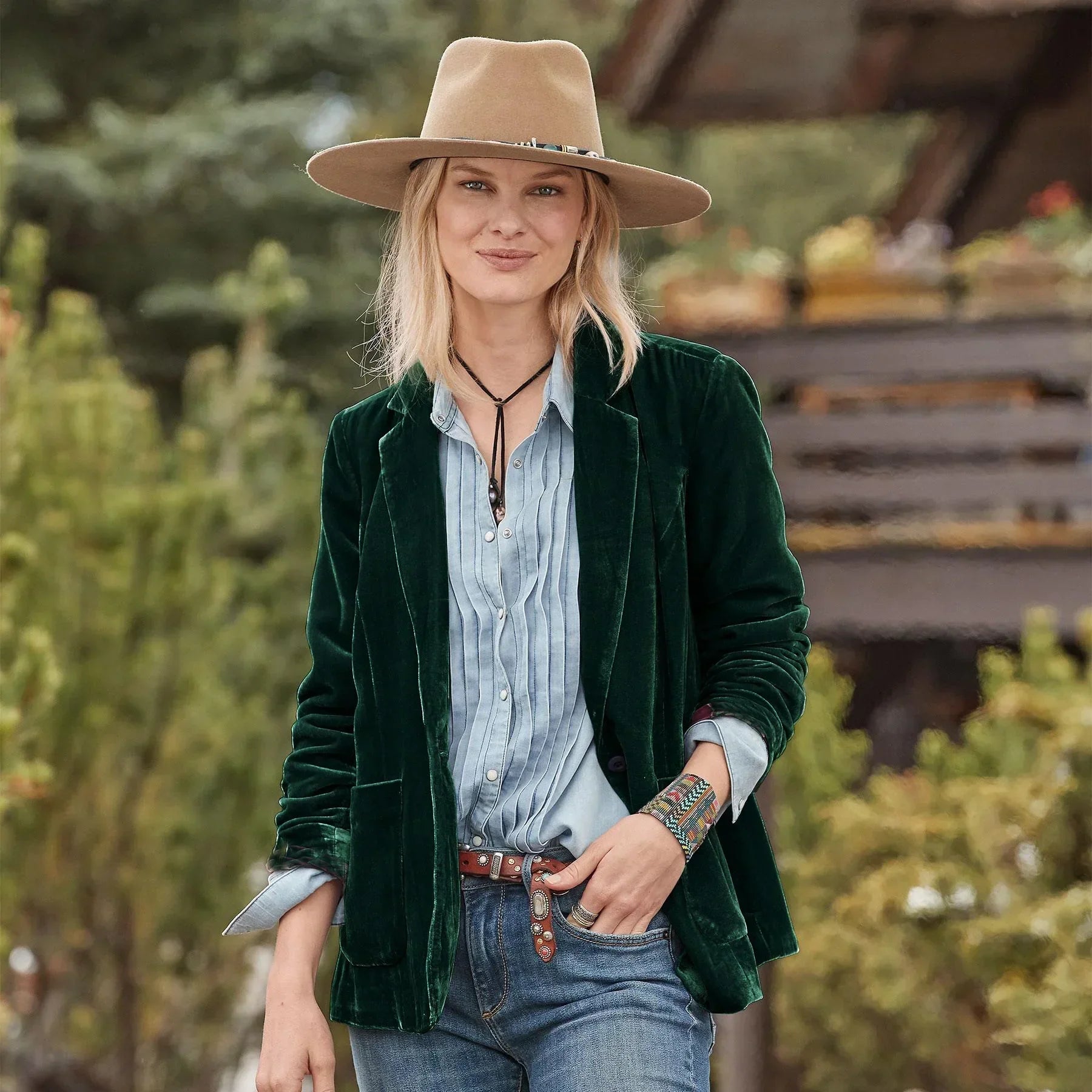 Image of Joan | Dames Single-Breasted Velvet Blazer