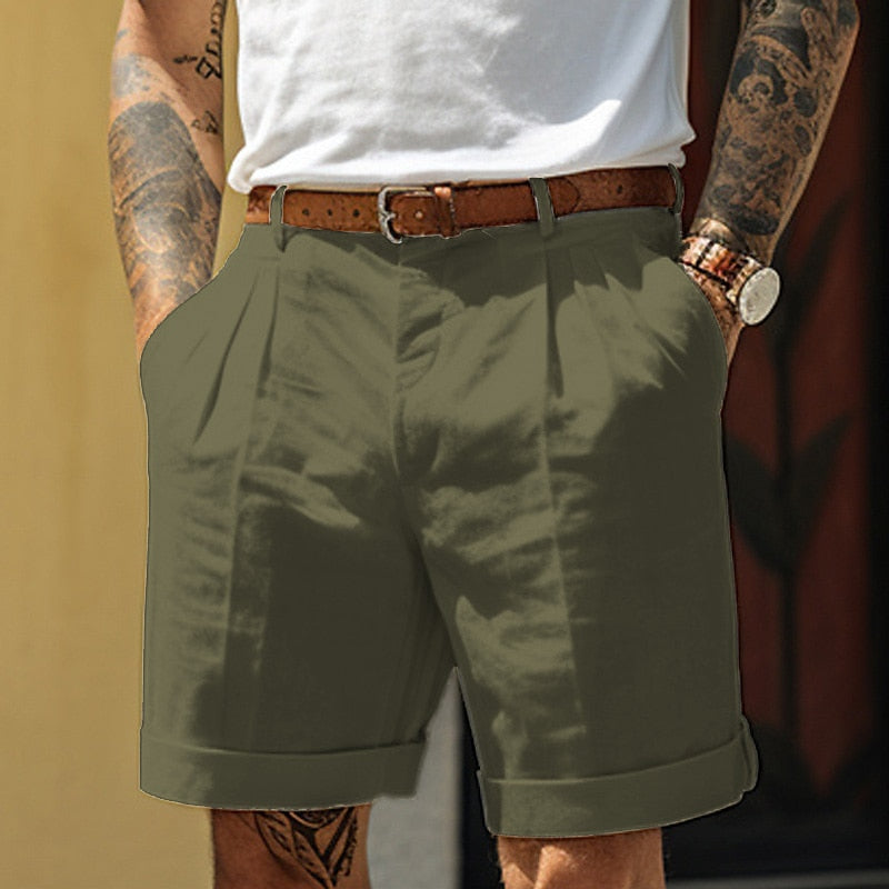 Image of Joep | Heren Geplooide Shorts van Half Lange Lengte
