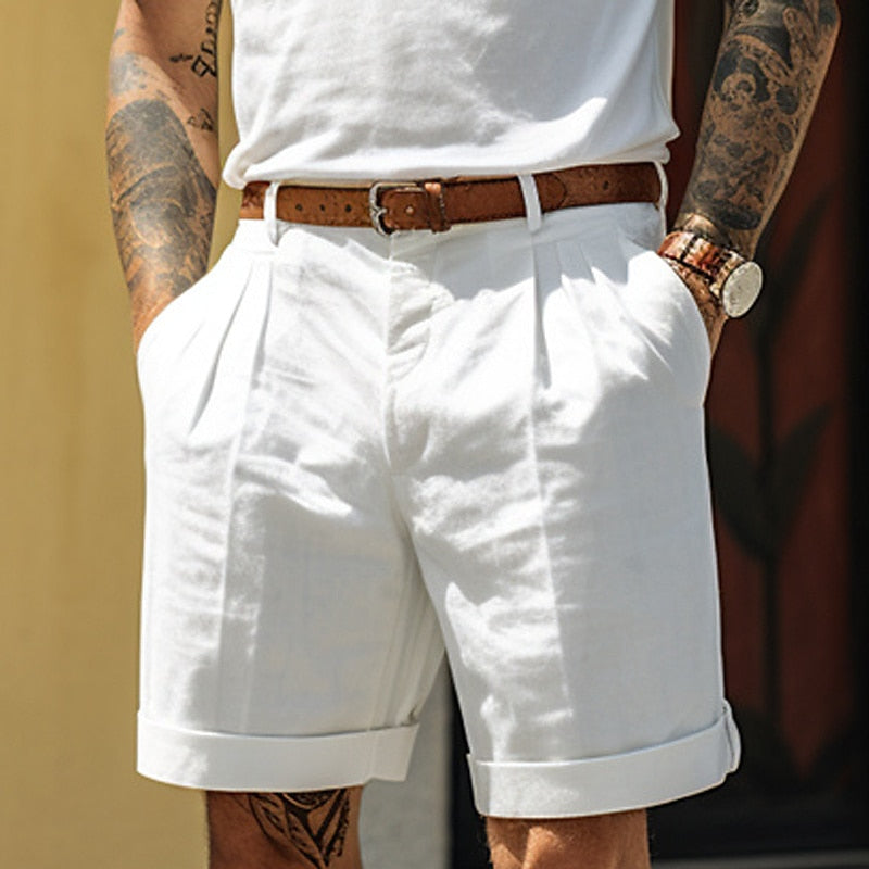 Image of Joep | Heren Geplooide Shorts van Half Lange Lengte