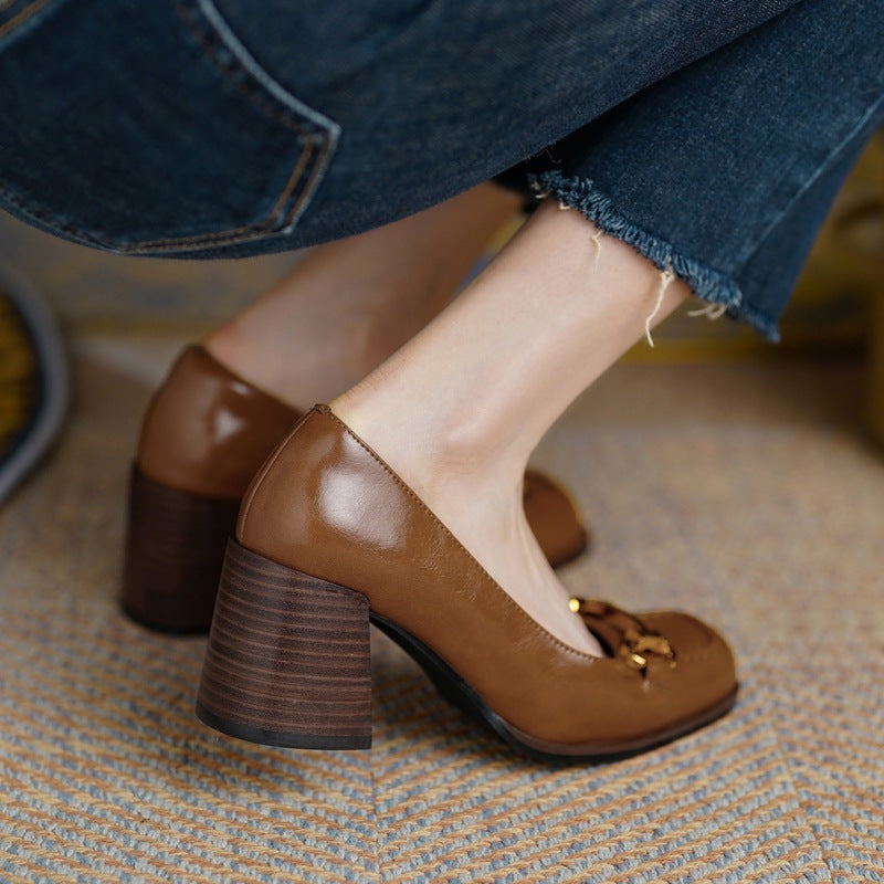 Image of Johanna | Dames Instaploafers met Blokhak