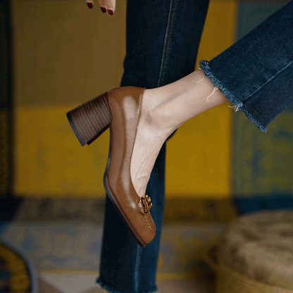 Image of Johanna | Dames Instaploafers met Blokhak