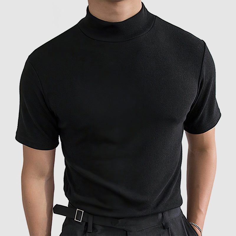 Image of Johnny | Heren Slim-Fit Mock Neck T-shirt