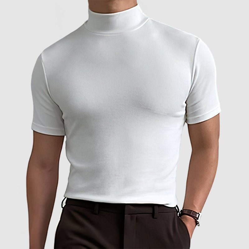 Image of Johnny | Heren Slim-Fit Mock Neck T-shirt