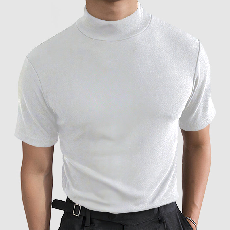 Image of Johnny | Heren Slim-Fit Mock Neck T-shirt