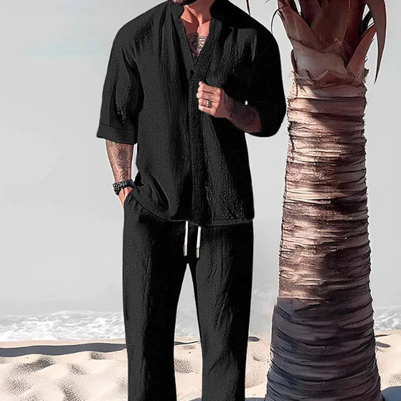 Image of Joshua | Heren Relaxed Fit V-hals Loungewear Set