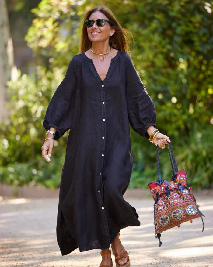 Image of Joyce | Dames Maxi-jurk met Knopen