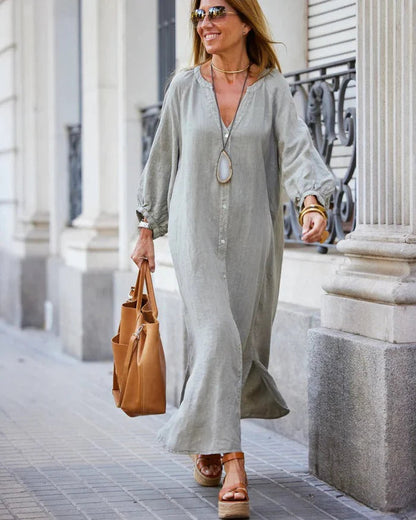 Image of Joyce | Dames Maxi-jurk met Knopen