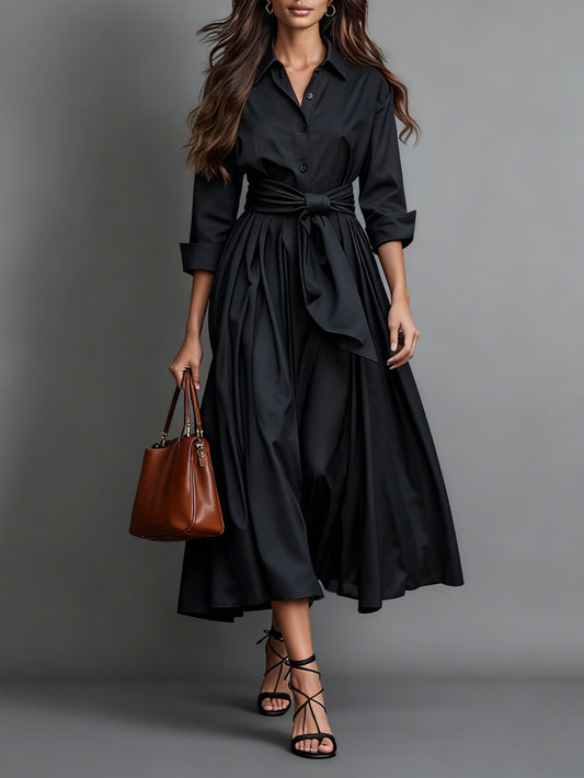 Image of Karen | Dames A-lijn Midi Jurk met Riem