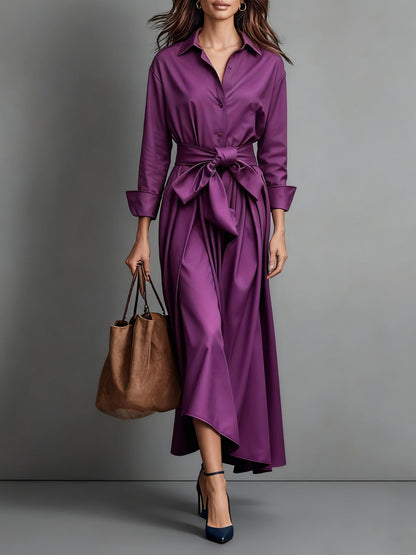 Image of Karen | Dames A-lijn Midi Jurk met Riem
